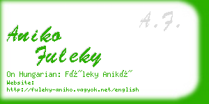 aniko fuleky business card